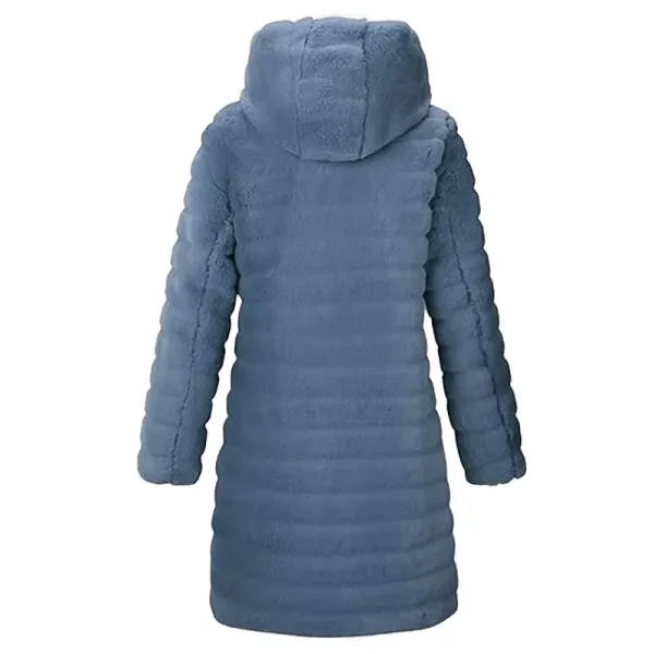 Winter Spring Fall Fashion Blue Shearling Fur Coat